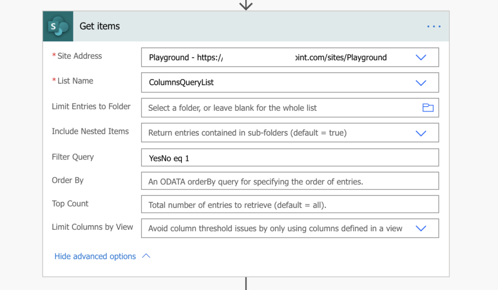 power automate filter yes/no boolean