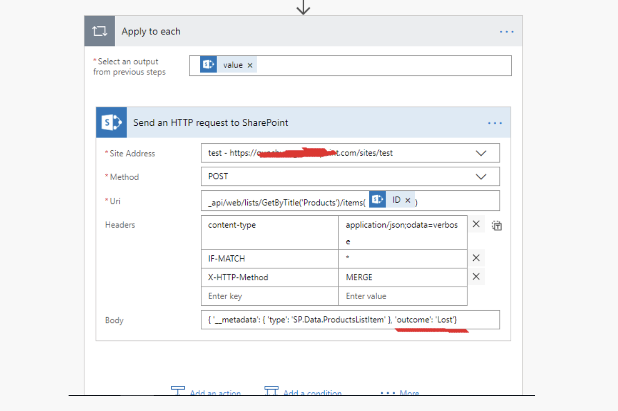 power automate update sharepoint list item http request