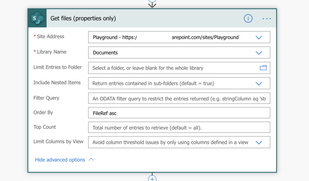 Power Automate Get files order