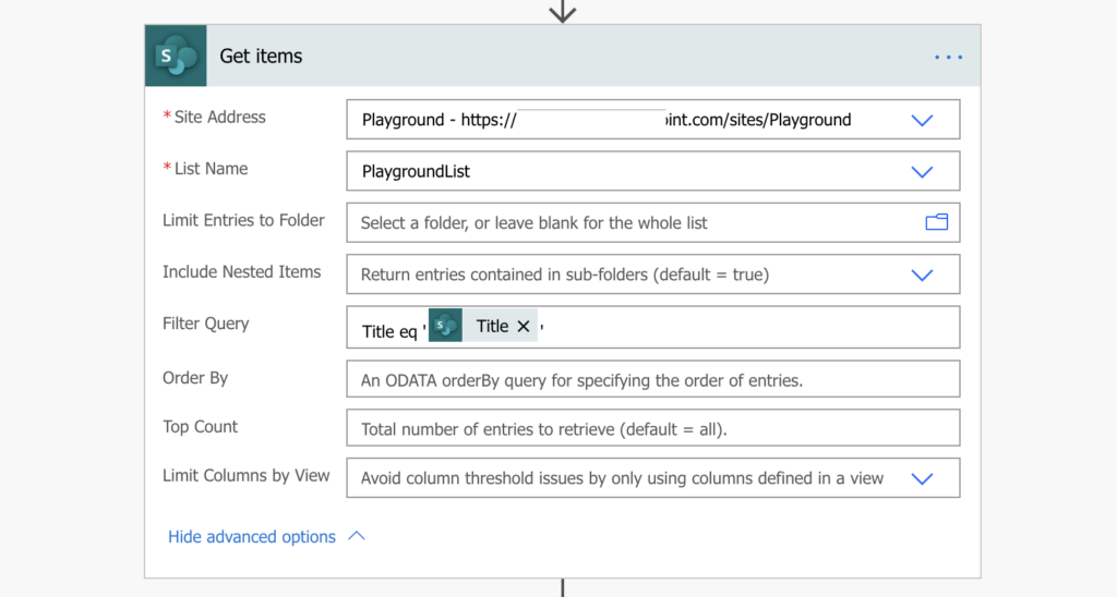 Power Automate lookup sharepoint list