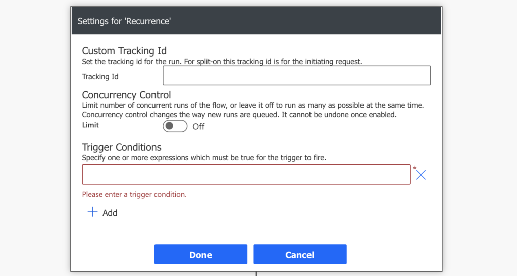 Power Automate trigger condition