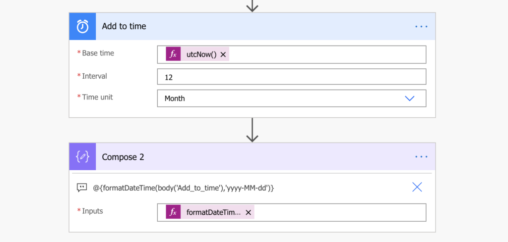 power automate add month to a date