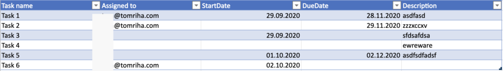 import tasks from Excel into Planner with Power Automate