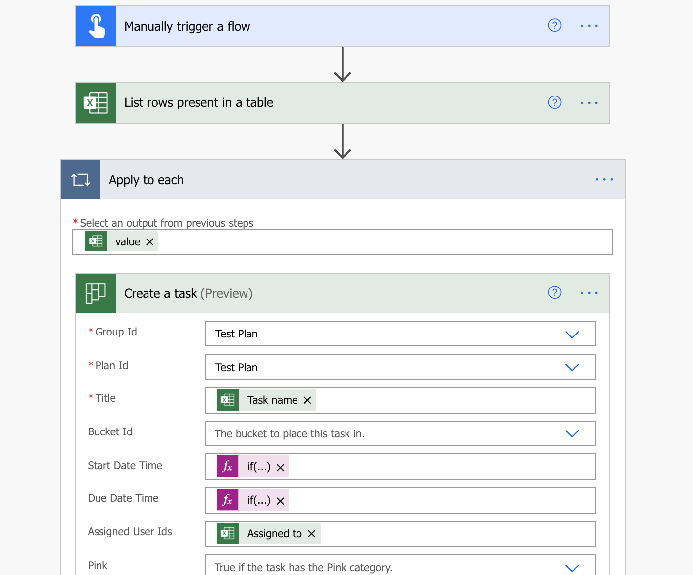 How to import tasks from Excel into Planner with Power Automate
