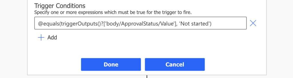 Power Automate trigger condition