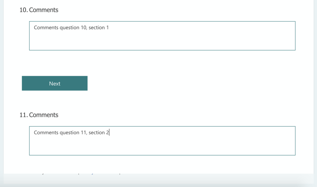 Power Automate Forms questions description