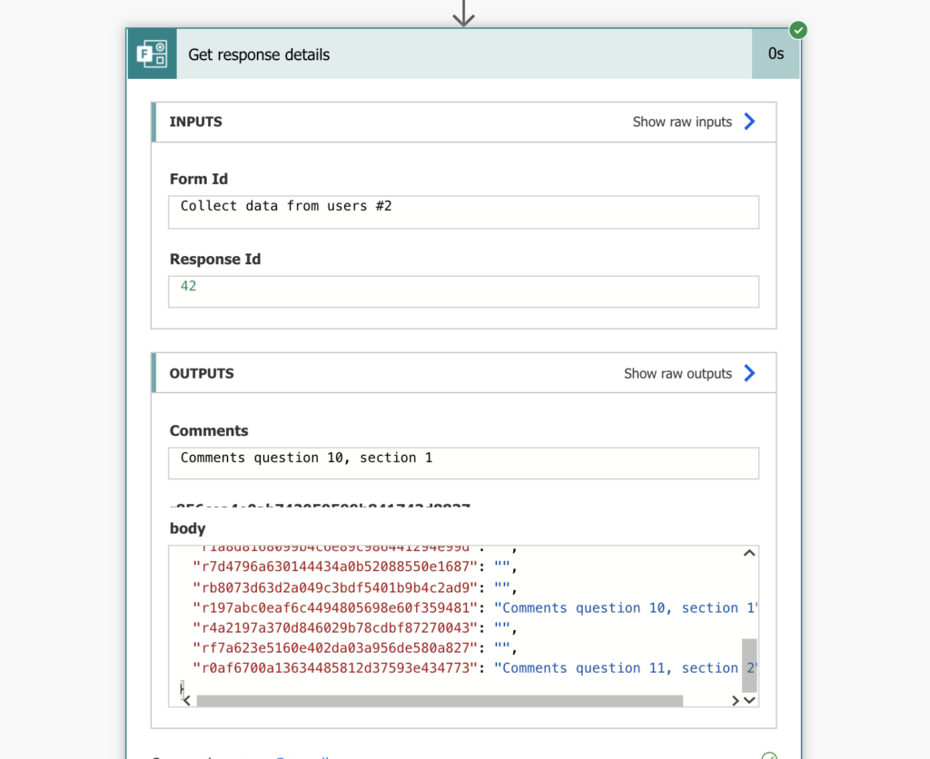 Power Automate 'Get response details' body