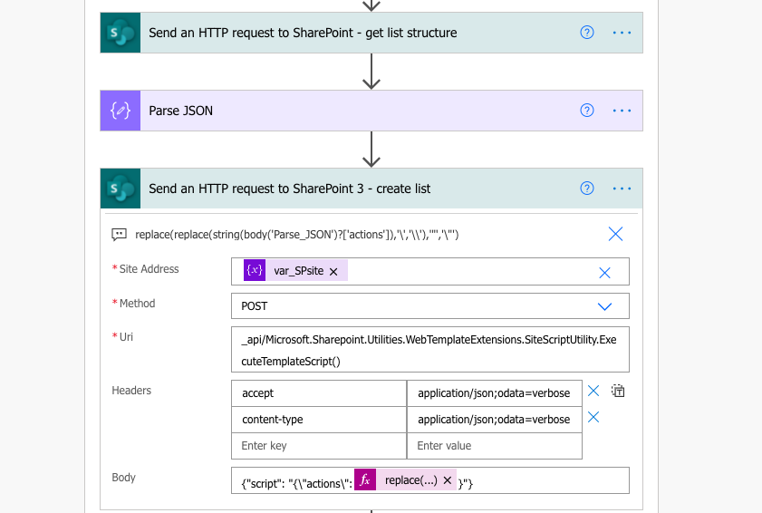 Power Automate create SharePoint list from existing one