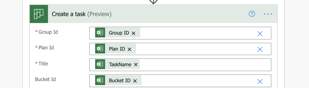 Power Automate import Planner tasks into buckets