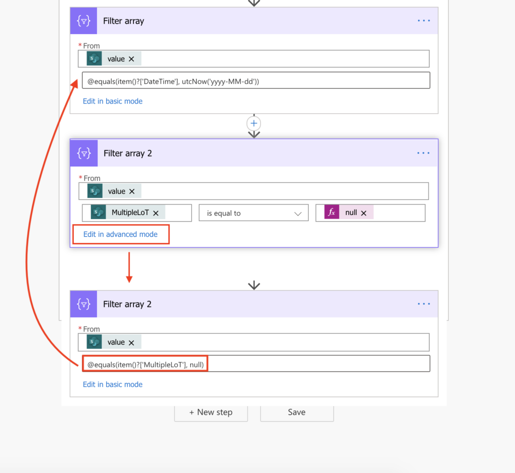 Power Automate filter array multiple conditions