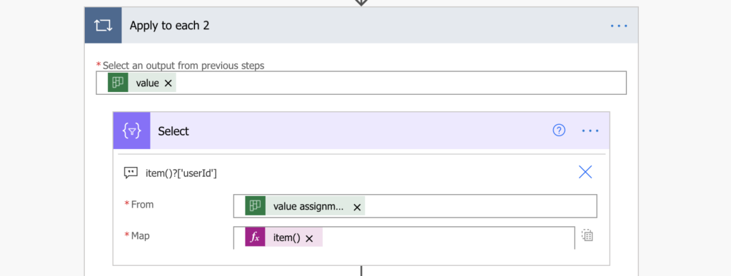 value assignments assigned to user id