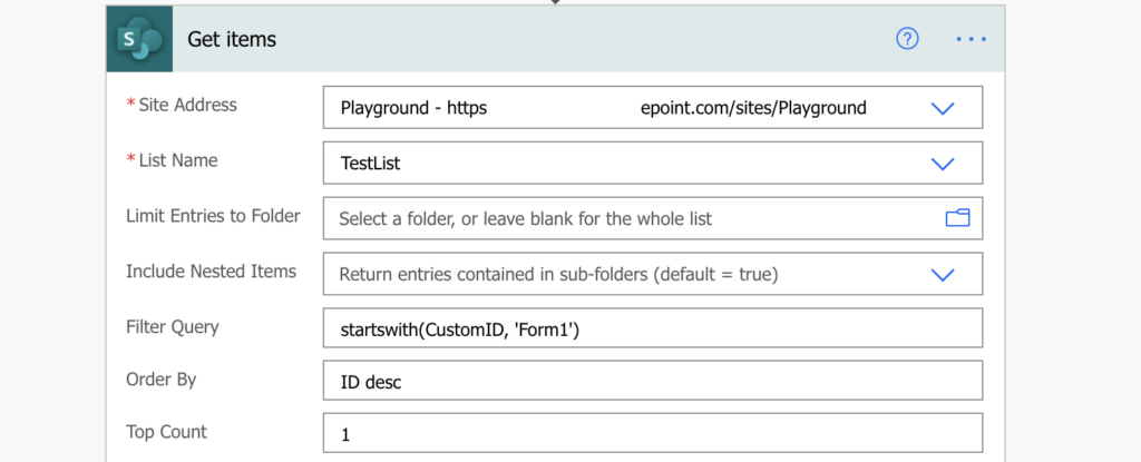 Power Automate last item SharePoint