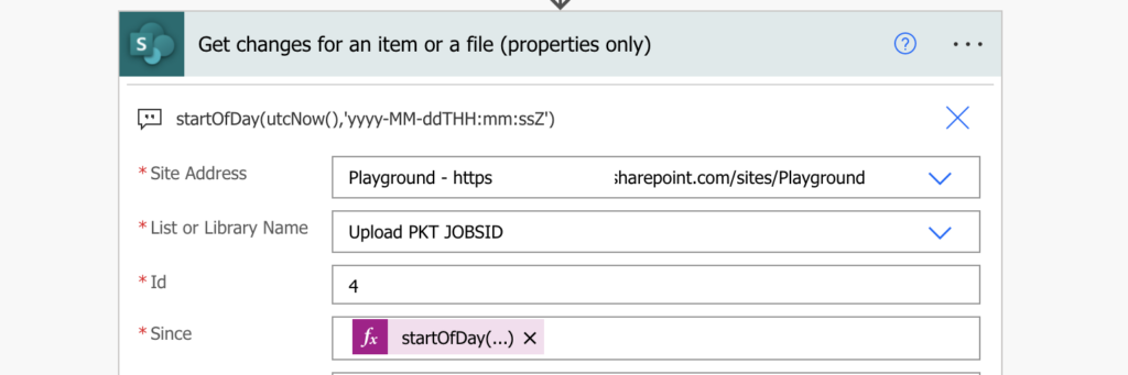 Power Automate get changes date