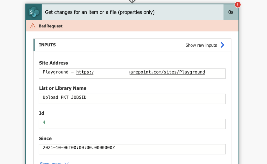 Power Automate get changes date