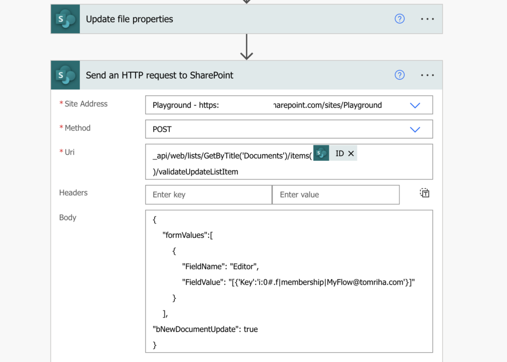 Power Automate SharePoint update change name