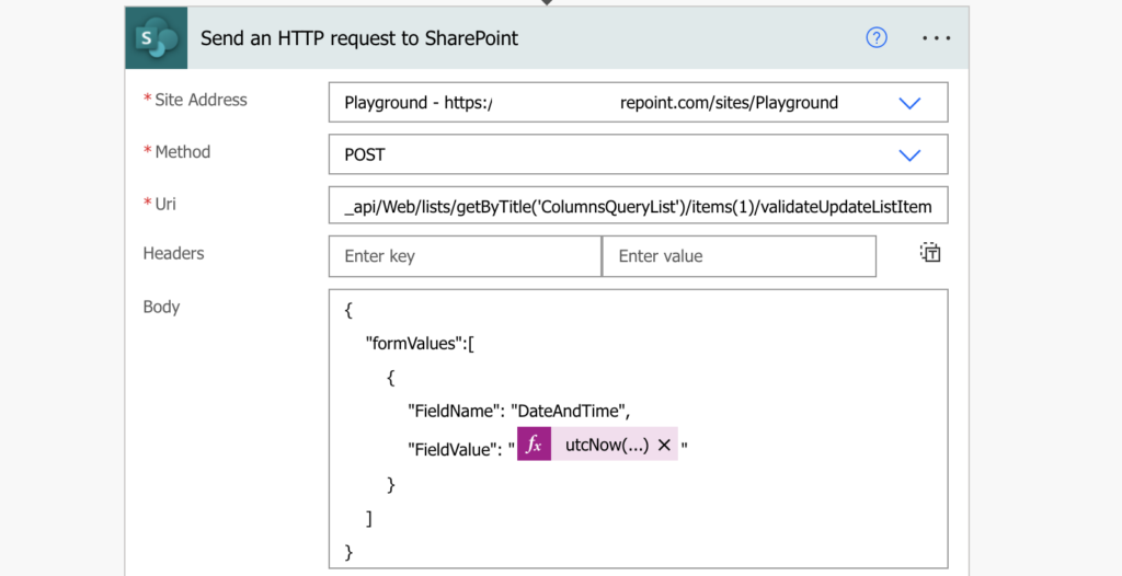 Power Automate update single date SharePoint