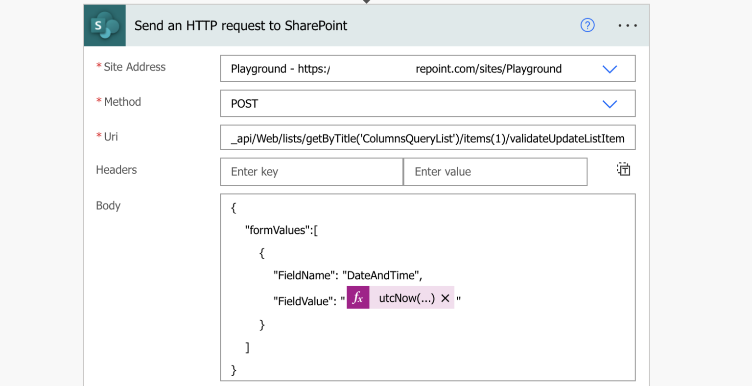 Update single Date and Time SharePoint column with Power Automate