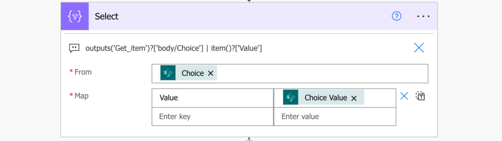 How to select specific values from an array in Power Automate