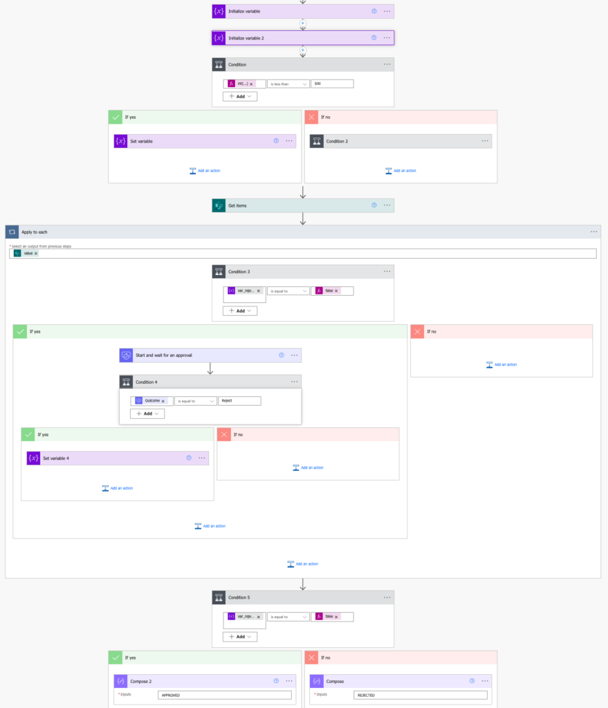 Power Automate approval various number