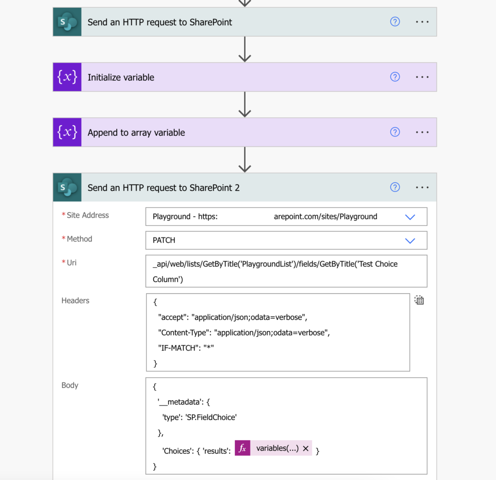 Power Automate add new choice SharePoint