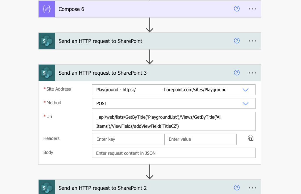 Power Automate add SharePoint column view