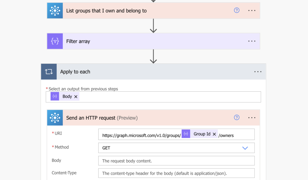 Power Automate get group owners