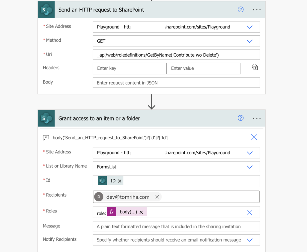 Power Automate custom SharePoint permission