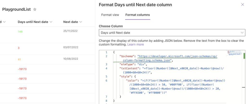 format-results-of-date-calculation-in-sharepoint-column