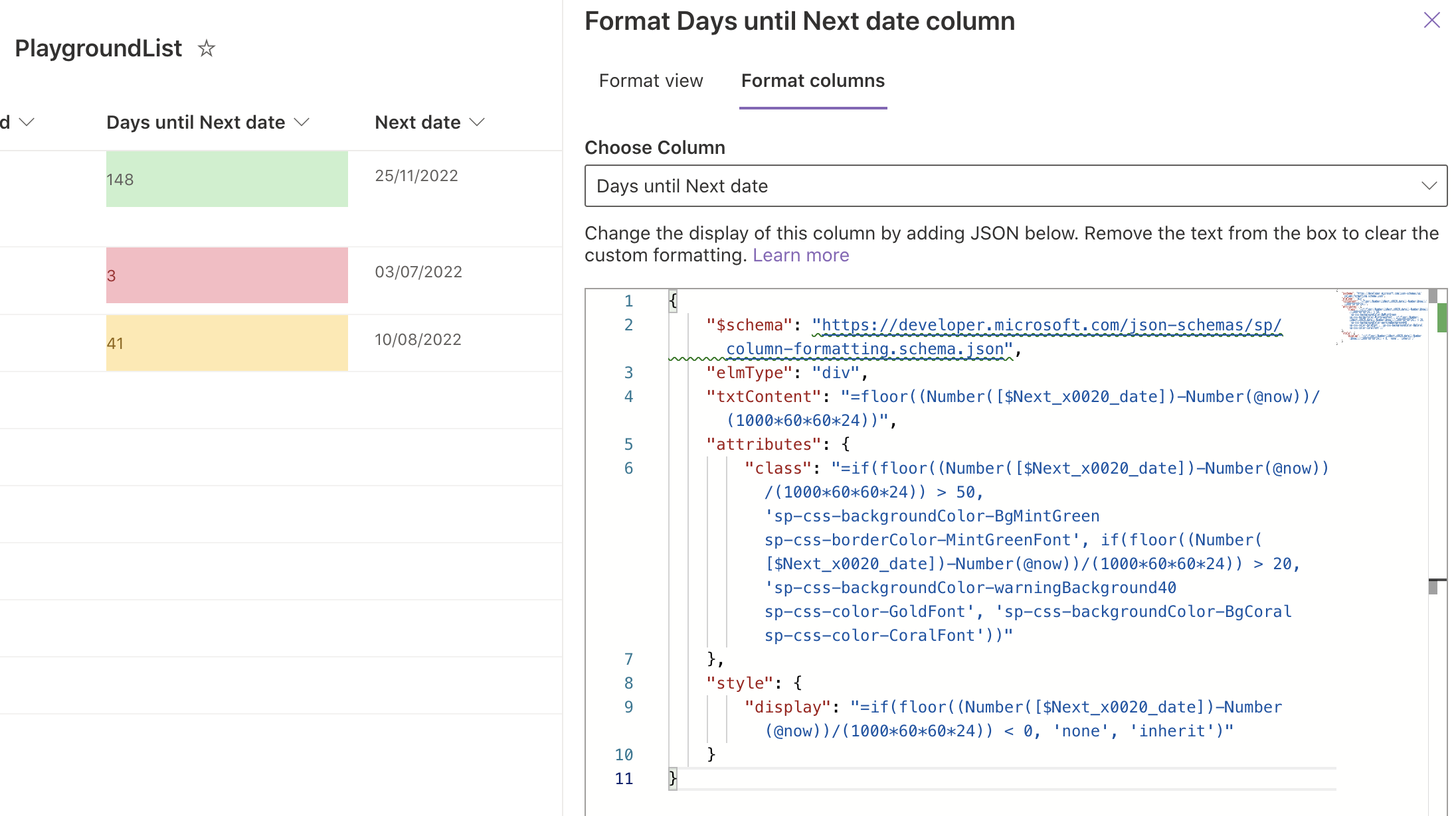 format-results-of-date-calculation-in-sharepoint-column