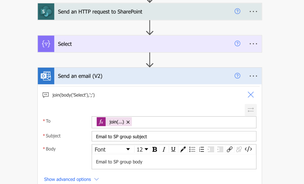 email sharepoint group power automate