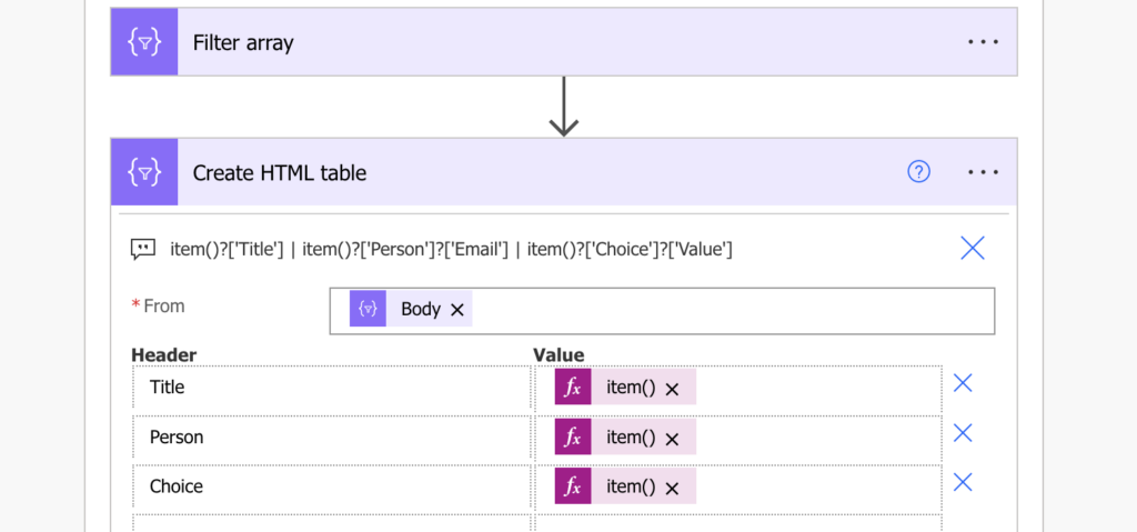 access-sharepoint-columns-after-filter-array-in-power-automate