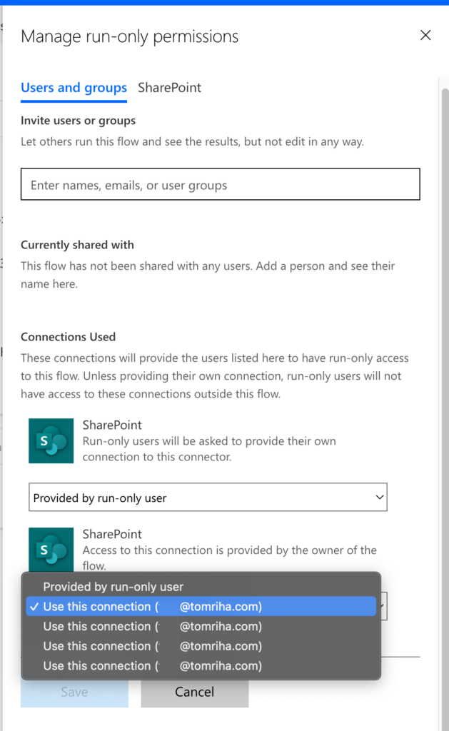 Power Automate manually started permissions