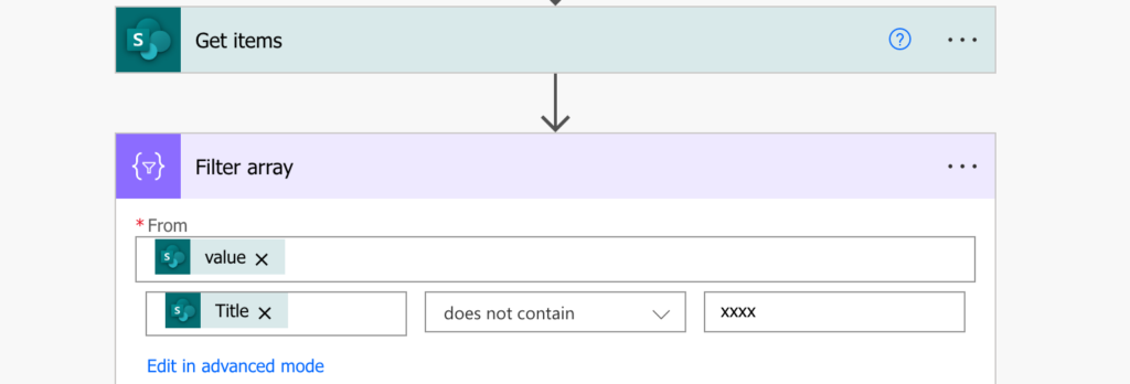 Power Automate Filter not contains