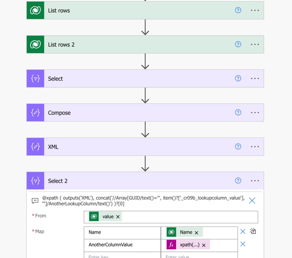 How to JOIN two Dataverse tables in Power Automate