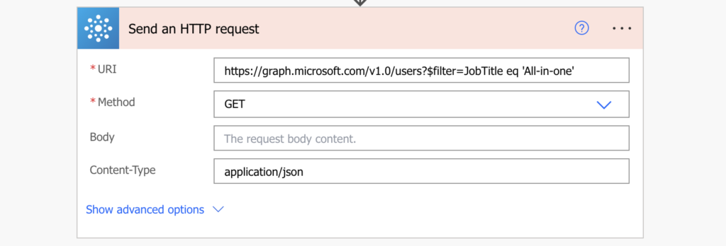 Power Automate find user property