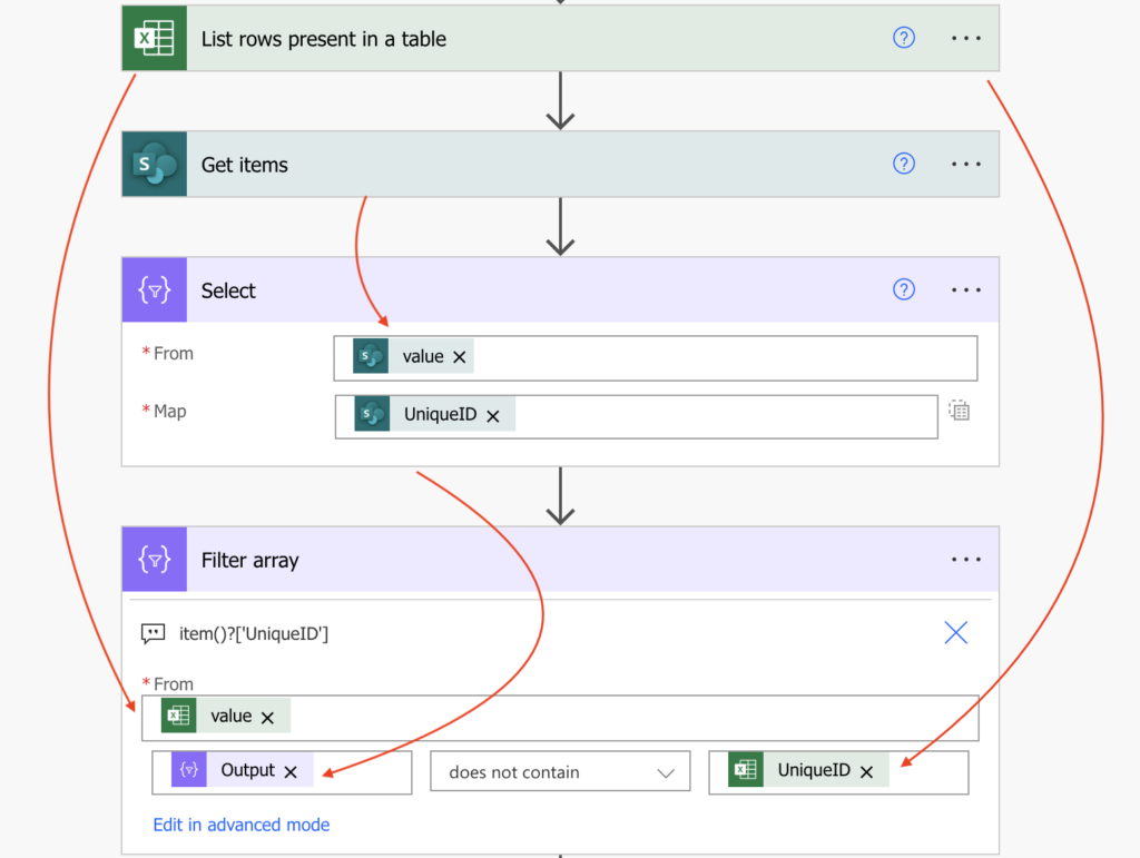 Power Automate Excel rows missing SharePoint