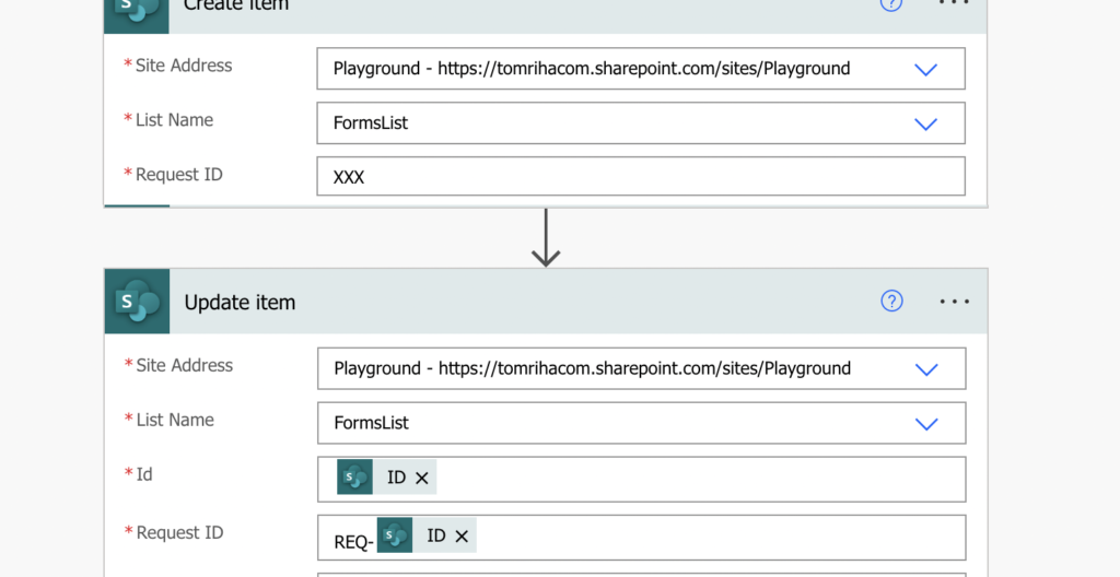 Power Automate custom id SP