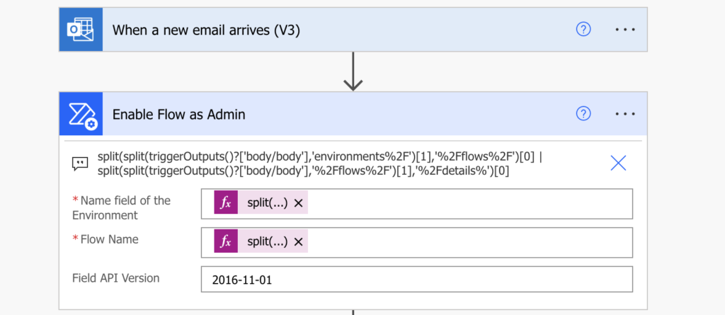 Power Automate turn on email