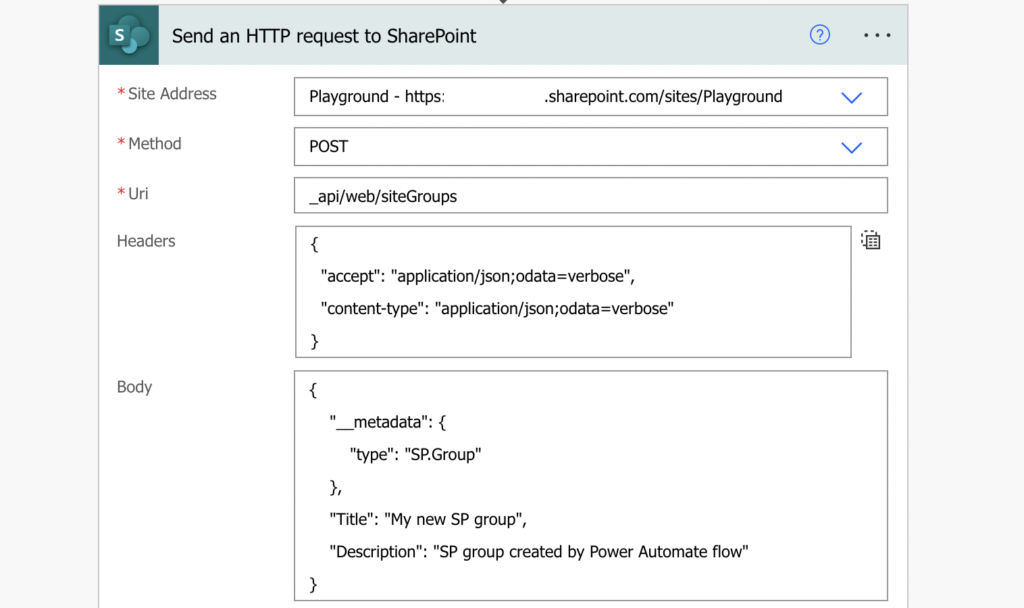 Power Automate create SharePoint groups