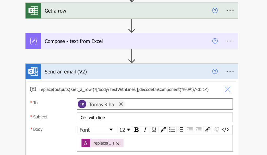 Power Automate new lines Excel