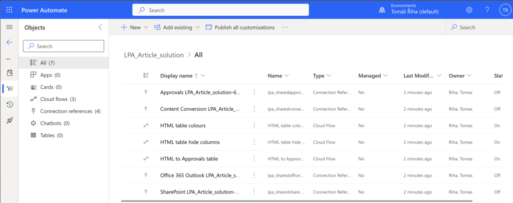 Power Automate organise flows