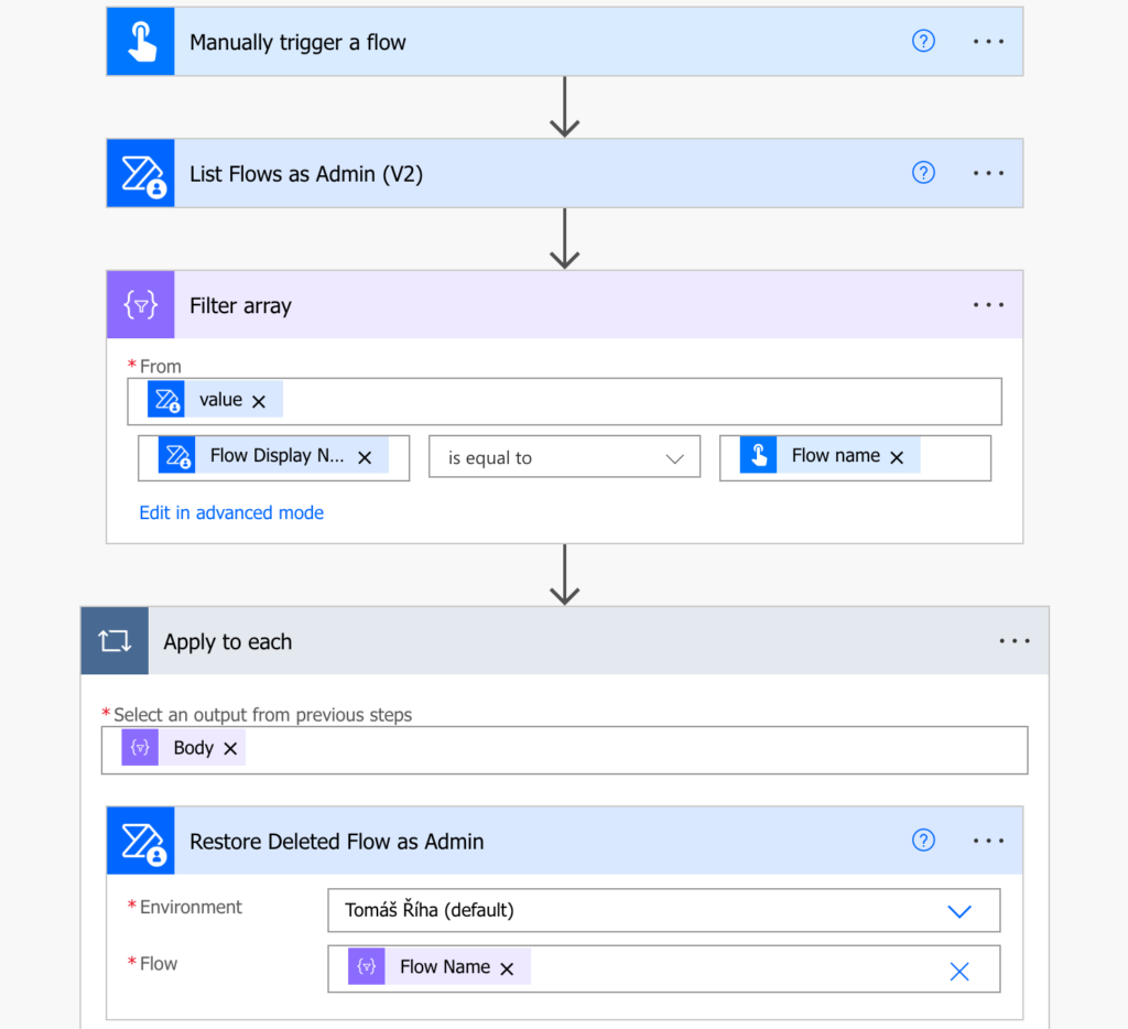 Power Automate restore deleted flow