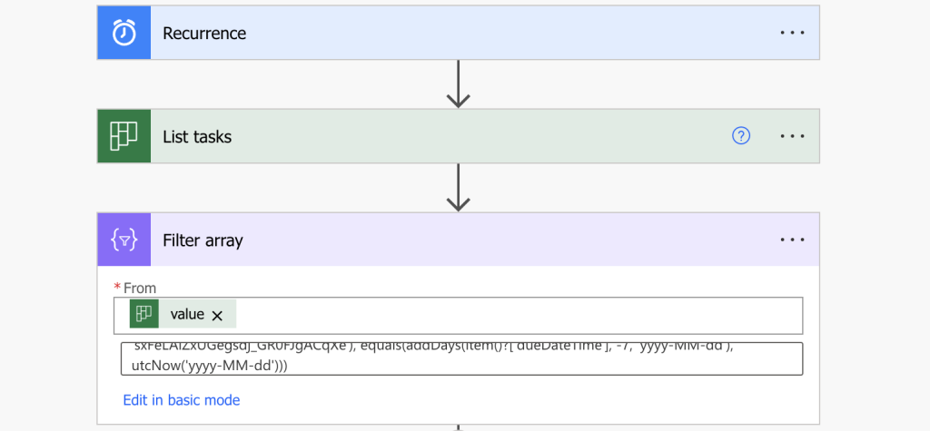 Power Automate Planner send reminder