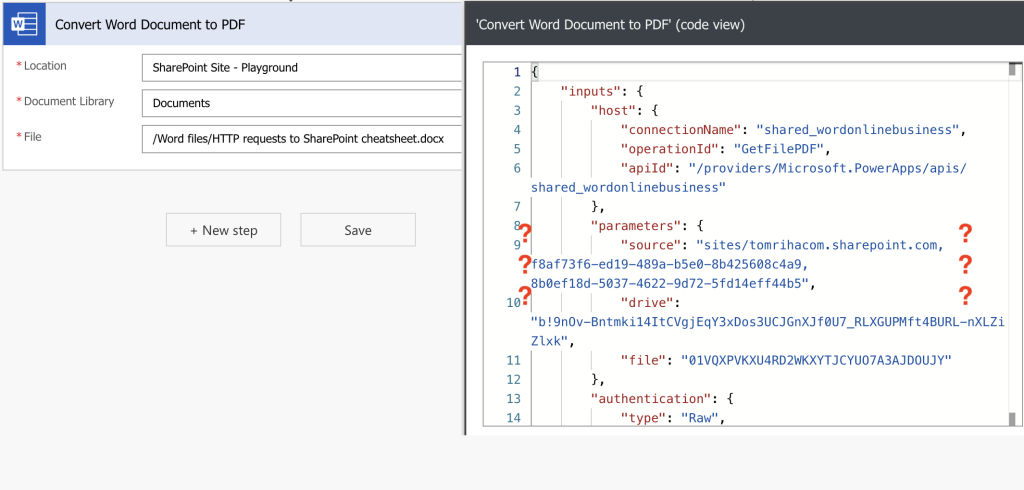 source and drive id for files in SP