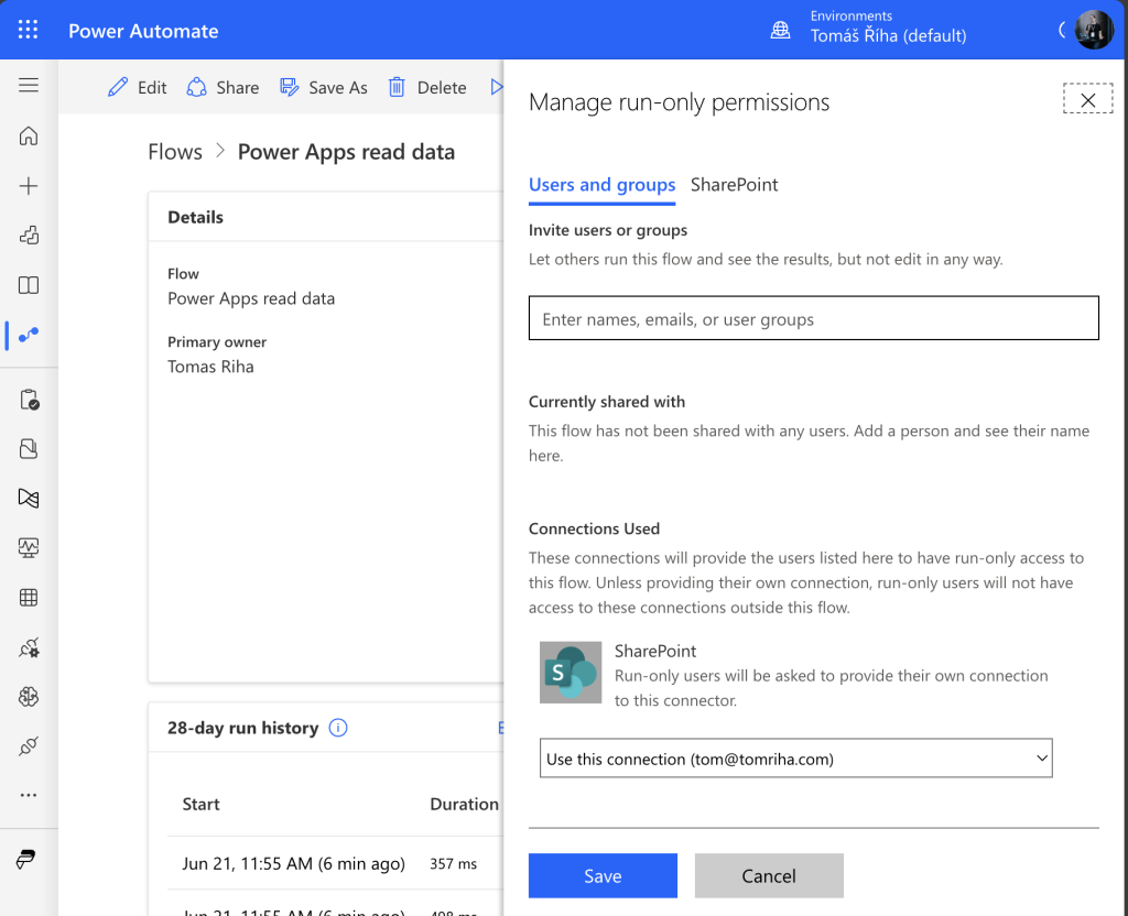 Bypass user permissions to read data in Power Apps