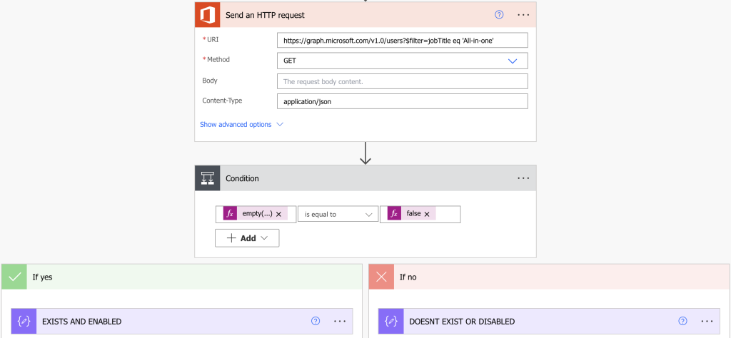 check if user exists with power automate